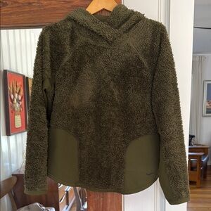 Nike Olive Green Sherpa Fleece Hoodie